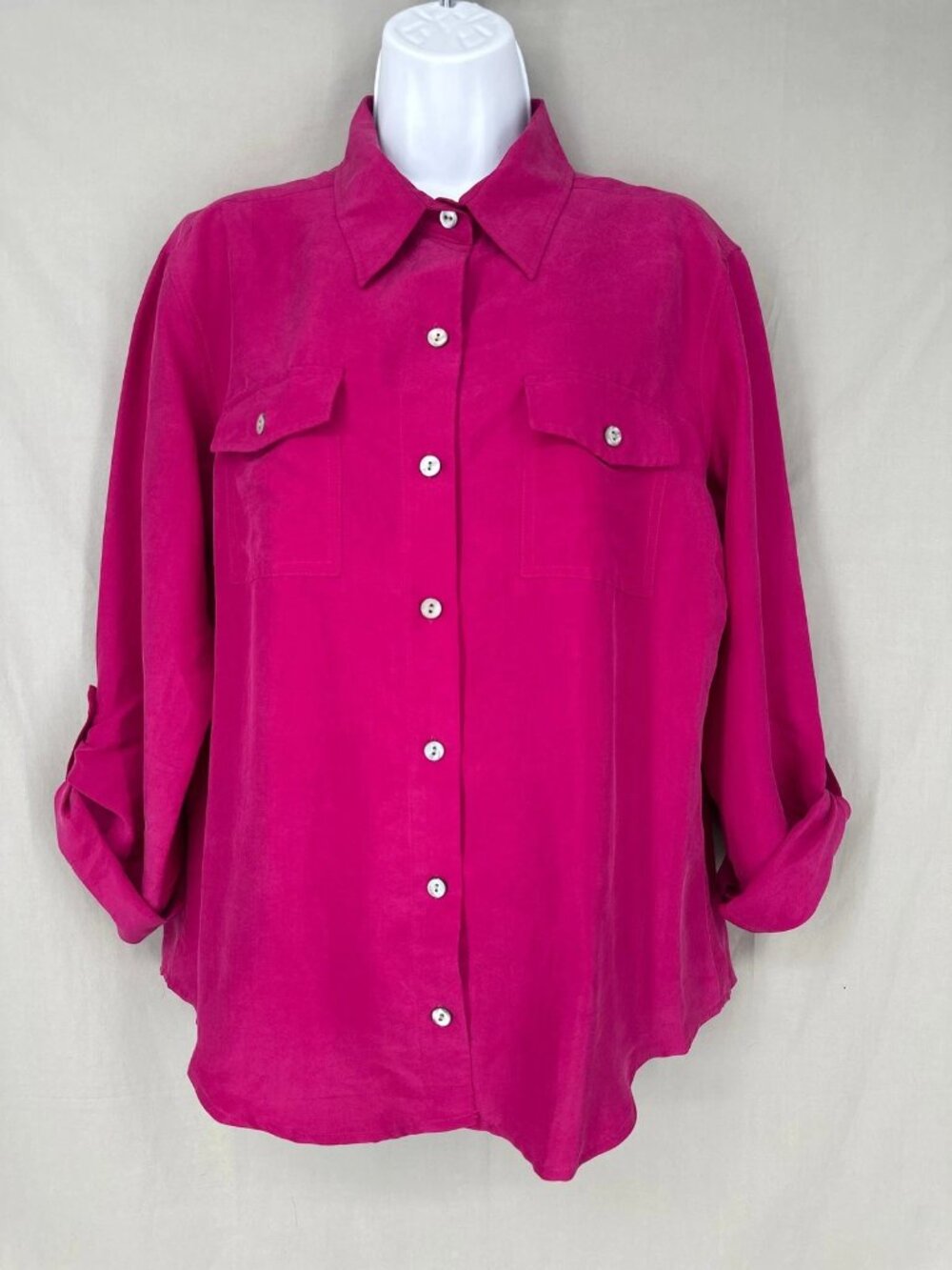100% Silk New Long sleeve blouse with Chico Retail Tags GREAT GIFT